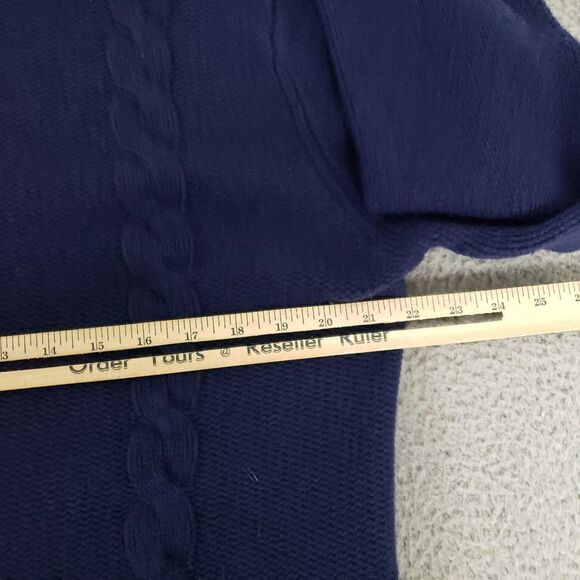 Banana Republic Sweater Womens Extra Large Blue Cable Knit XL Cashmere Wool - Picture 8 of 12